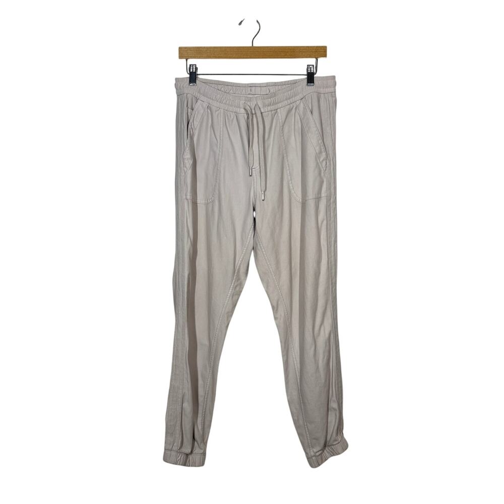 Athleta Farallon Jogger Pants Womens Size 10‎ Tan Drawstring Athleisure Gorpcore